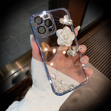 Load image into Gallery viewer, Luxury Camellia Transparent iPhone case with Lens Film
