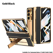 Load image into Gallery viewer, Hinge Plain Leather with Screen Protector Case for Samsung Galaxy Z Fold 3/4/5
