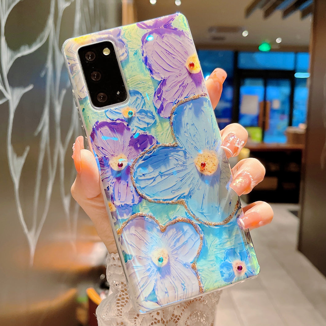 Purple Oil Painting Flower Samsung Phone Case