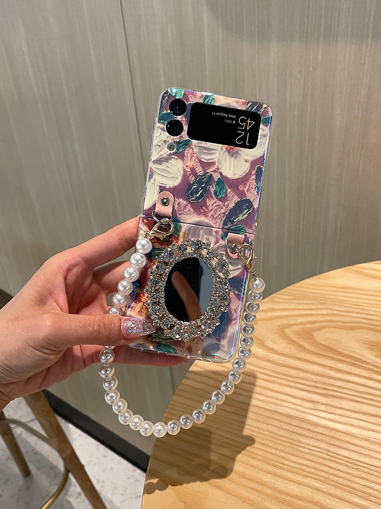 Rhinestone Mirror Flower Samsung Phone Case