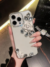 Load image into Gallery viewer, Luxury Camellia Diamond Transparent iPhone case
