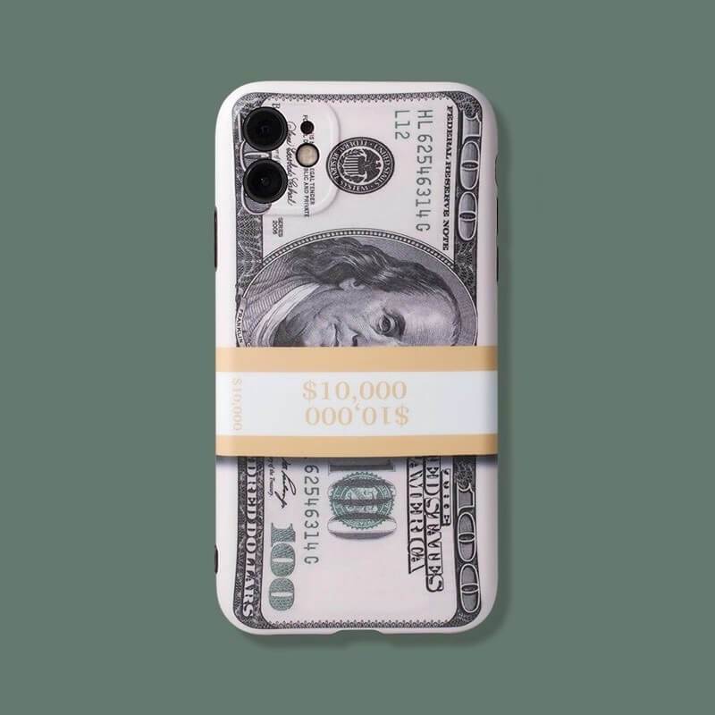 2021 New Creative Personality US Dollar Bill Silicone Phone Case For iPhone pphonecover