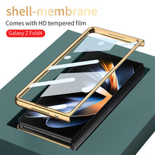 Load image into Gallery viewer, Light Luxury Style Solid Color Electroplating Cover With Back Screen Protector For Samsung Galaxy Z Fold 4 5G pphonecover
