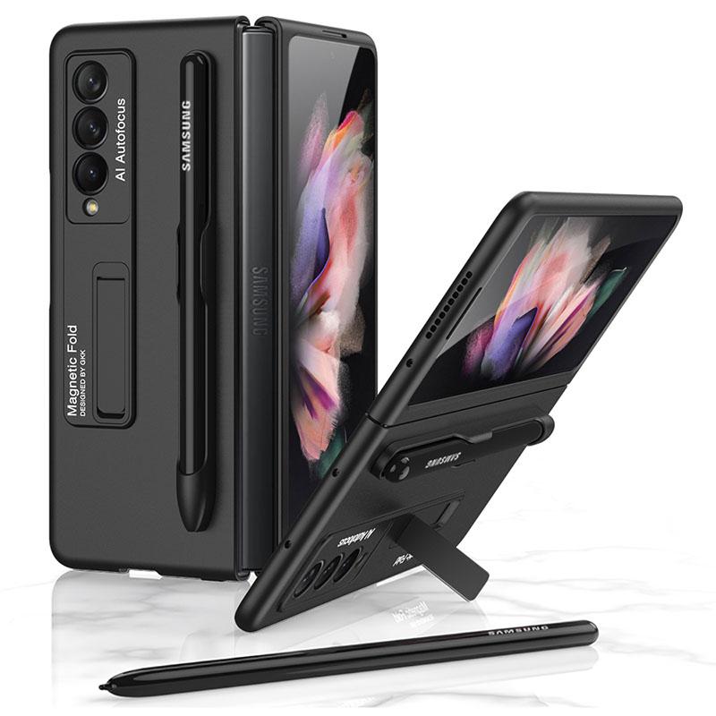 Magnetic Stand Holder Pen Slot Hard Protective Case For Samsung Z Fold 3 5G pphonecover
