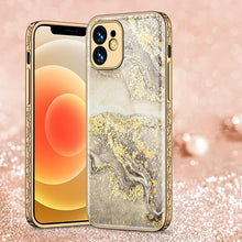 Load image into Gallery viewer, 2021 Luxury Marble Plating Anti-knock Carving Edge Protection Tempered Glass Case For iPhone pphonecover
