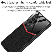 Load image into Gallery viewer, Ultra-thin Plain Leather Luxury Business Tempered Glass Case for Samsung Galaxy Z Fold 3 5G pphonecover
