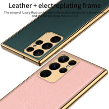 Load image into Gallery viewer, 2022 Luxury Leather Camera All-inclusive Electroplating Process Cover For Sumsang Galaxy S22 S21 Ultra Plus pphonecover
