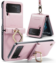 Load image into Gallery viewer, Luxury Ring Bracelet Protective Leather Case For Samsung Galaxy Z Flip 4 5G pphonecover
