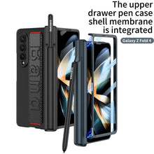 Load image into Gallery viewer, Magnetic Hinge S Pen Slot Luxury Wristband Holder Phone Case For Samsung Galaxy Z Fold4 5G Case With Back Screen Glass Protector pphonecover
