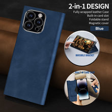 Load image into Gallery viewer, Card Holder Magnetic Anti-Fall Protective Leather Case With Pen Slot Phone Case For iPhone
