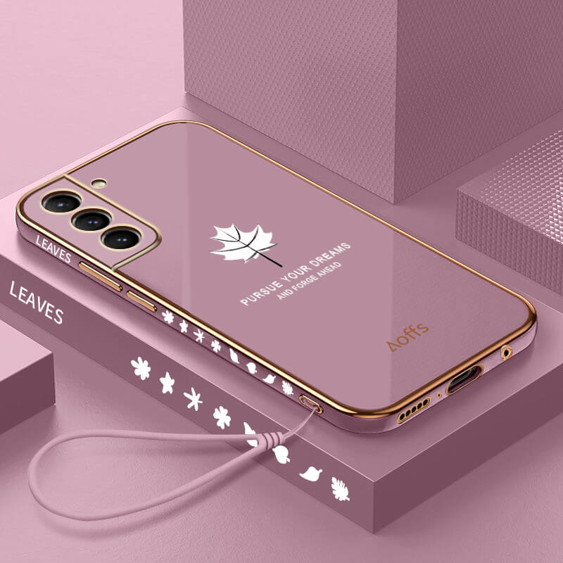 2021 Maple Leaves Pattern Camera All-inclusive Electroplating Process Samsung Case For S21 Ultra S21 Plus S21 pphonecover