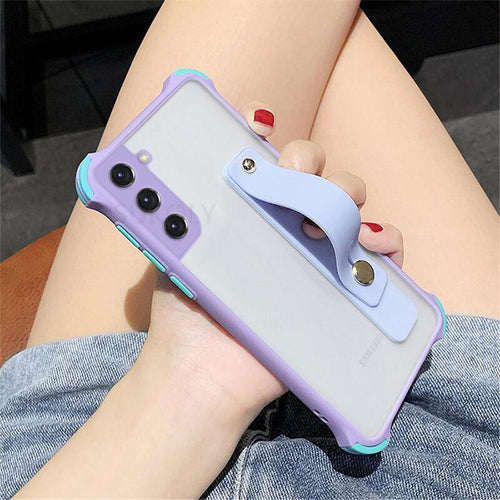 Lovely Matte Stand Holder Clear Phone Case For Samsung S21 S20 FE A52 A72 Note 20 Cover pphonecover