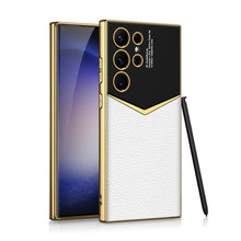 Load image into Gallery viewer, Electroplated Leather Phone Case For Samsung Galaxy S23 Series
