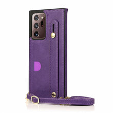 Load image into Gallery viewer, Luxury Brand Leather Stand Holder Square Case For Samsung Galaxy S21 S20 S10 Ultra Plus FE Note20 10 A71 A51 Cover pphonecover
