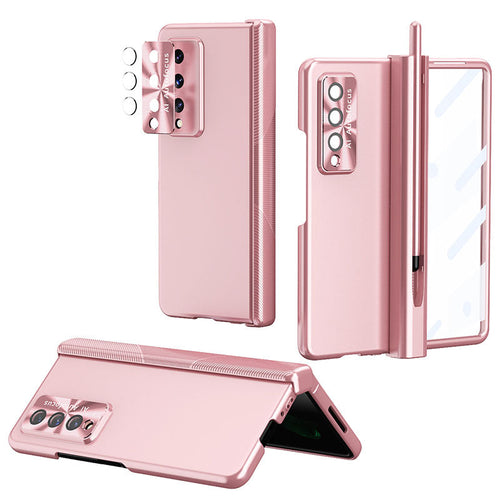Luxury Magnetic Hinge Pen Holder Full Protection Case For Samsung Galaxy Z Fold3 Fold4 5G With Tempered Glass Film pphonecover