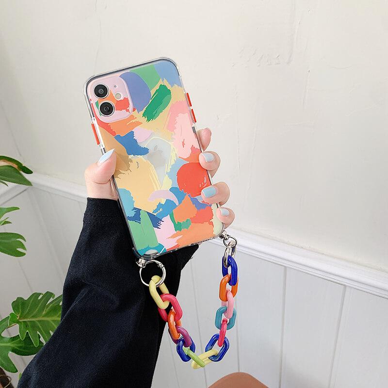 2021 Graffiti Bracelet Colorful Chain Soft Phone Cases For iPhone 12 Pro Max 11 X XS XR 7 8 Plus SE 2020 pphonecover