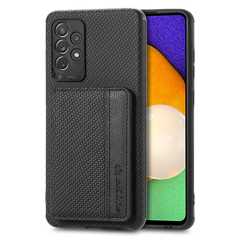 Fiber Pattern Camera All-inclusive Protective Cover With Card Holder For Samsung Galaxy A Series pphonecover