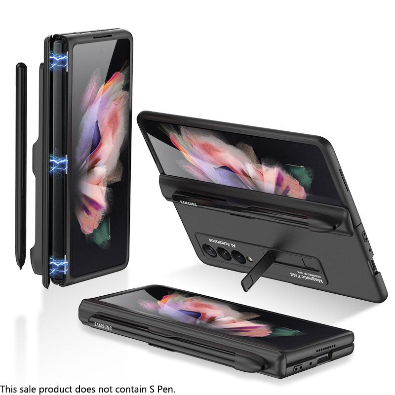 Magnetic Frame Plastic Stand All-included Case With S Pen Slot For Samsung Galaxy Z Fold 3 5G pphonecover