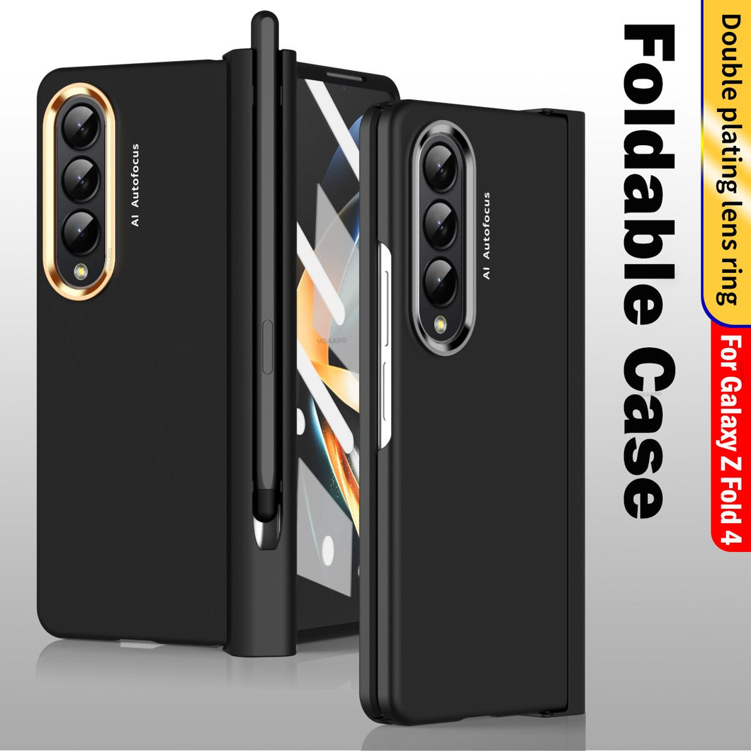 2 Pcs Lens Ring for Samsung Z Fold 4 Hinge Case With Pen Slot Add Touch Pen for Galaxy Z Fold 4 5G pphonecover