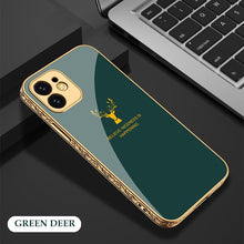 Load image into Gallery viewer, 2021 Luxury Plating Anti-knock Carving Edge Protection Tempered Glass Case For iPhone pphonecover
