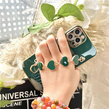 Load image into Gallery viewer, 2021 Luxury Plating Heart Fabric Bracelet Hand Holder Cover for iPhone pphonecover
