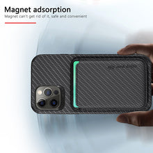 Load image into Gallery viewer, Fiber Pattern Camera All-inclusive Protective Cover With Magnetic Card Holder For iPhone pphonecover
