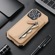 Load image into Gallery viewer, Fiber Pattern Camera All-inclusive Protective Cover With Zip Card Holder For iPhone pphonecover
