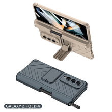 Load image into Gallery viewer, Magnetic Mech S Pen Slot Hinge Holder All-included Phone Cover For Samsung Galaxy Z Fold4 5G With Back Screen Glass Protector pphonecover
