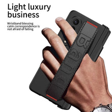 Load image into Gallery viewer, Magnetic Hinge S Pen Slot Luxury Wristband Holder Phone Case For Samsung Galaxy Z Fold4 5G Case With Back Screen Glass Protector pphonecover

