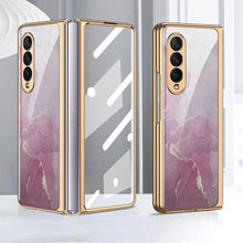 Load image into Gallery viewer, Tempered Glass Plating Case For Samsung Galaxy Z Fold 3 2 5G With Outer Screen Film pphonecover
