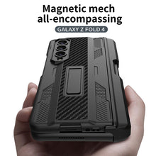 Load image into Gallery viewer, Magnetic Mech S Pen Slot Holder Case For Samsung Galaxy Z Fold4 Fold3 5G With Back Screen Protector pphonecover
