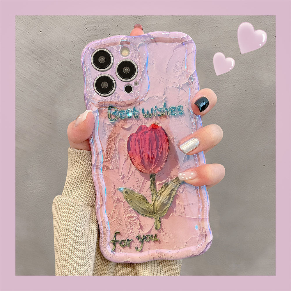 Premium Oil Painting Flower iPhone Case