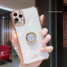 Load image into Gallery viewer, Luxury Electroplated Gold Plating Glitter Case with Ring Holder For iPhone 13 12 11 Pro Max XS XR pphonecover
