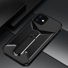 Load image into Gallery viewer, Metal Kickstand Shockproof Case For iPhone Soft TPU Hard PC Straight Edge Back Cover Anti-scratch Fundas
