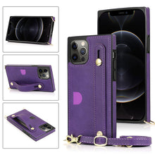 Load image into Gallery viewer, 2021 Luxury Brand Leather Stand Holder Square Case For iPhone 12 Pro Max Mini 11 XS XR 6 7 8 Plus SE 2020 Cover pphonecover
