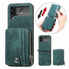 Load image into Gallery viewer, Wallet Case For Samsung Galaxy Z Flip4 Flip3 with Detachable Card Slot Kickstand Zipper pphonecover
