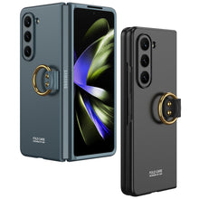 Load image into Gallery viewer, Electroplated Slim Samsung Galaxy Z Fold 5 Case with Front Screen Tempered Glass Protector &amp; Ring
