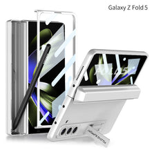 Load image into Gallery viewer, Magnetic Full Coverage Samsung Galaxy Z Fold 5 Case with Front Tempered Glass Protector and Hidden Pen Holder
