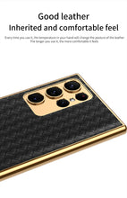 Load image into Gallery viewer, Weaved Pattern Electroplated PU Leather Mobile Phone Case For Samsung Galaxy S23 S23 Plus S23 Ultra
