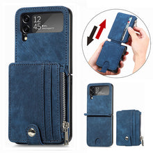 Load image into Gallery viewer, Wallet Case For Samsung Galaxy Z Flip4 Flip3 with Detachable Card Slot Kickstand Zipper pphonecover
