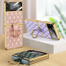 Load image into Gallery viewer, Luxury Leather Electroplating Diamond Protective Cover For Samsung Galaxy Z Flip 3 5G pphonecover
