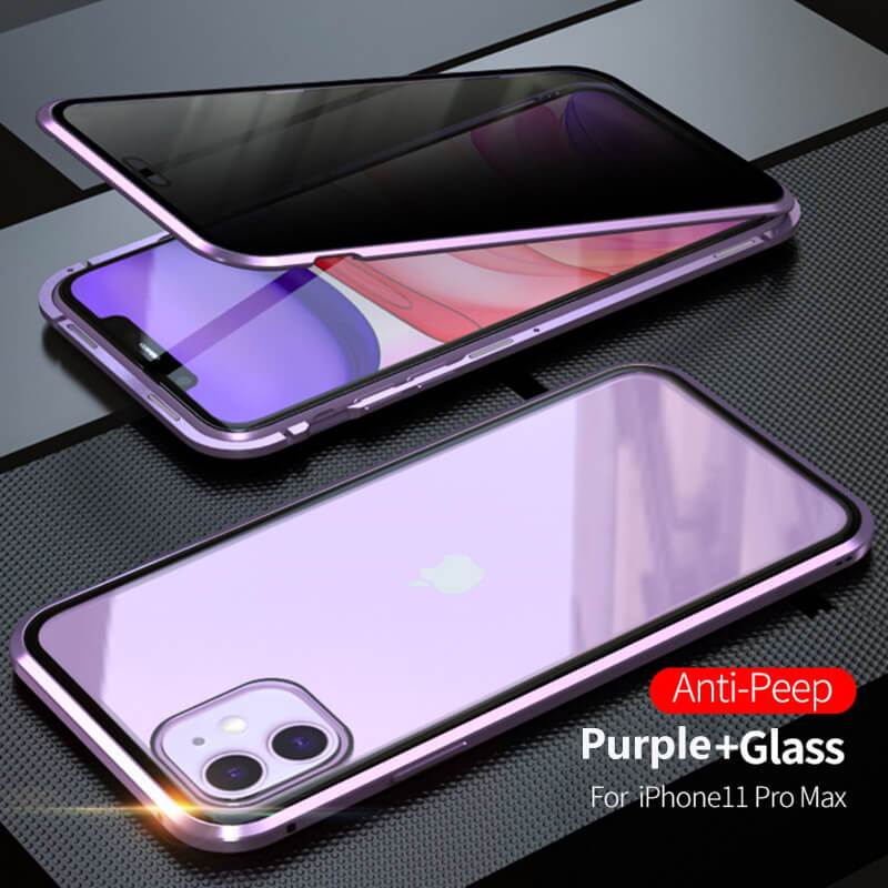 2021 Double-Sided Protection Anti-Peep Tempered Glass iPhone Case pphonecover