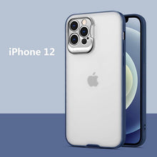 Load image into Gallery viewer, Luxury Metal Lens Protection Matte Bracket 2 in 1 Soft Border Case For iPhone pphonecover
