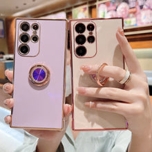 Load image into Gallery viewer, Luxury Electroplating Protective Phone Case With Crystal Stand Ring Holder For Samsung pphonecover
