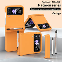 Load image into Gallery viewer, Macaron Hinged All-Inclusive Drop-Proof Cover with Stylus for Samsung Galaxy Z Flip4 5G  pphonecover
