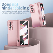 Load image into Gallery viewer, Luxury Magnetic Hinge Pen Holder Full Protection Case For Samsung Galaxy Z Fold3 Fold4 5G With Tempered Glass Film pphonecover
