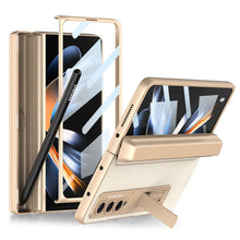 Load image into Gallery viewer, Magnetic Folding Full Wrap Protective Pen Case With Back Screen Glass Hinge Holder Leather Phone Cover For Samsung Galaxy Z Fold4 Fold3 5G pphonecover
