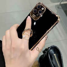 Load image into Gallery viewer, Luxury Electroplated Gold Plating Glitter Case with Ring Holder For iPhone 13 12 11 Pro Max XS XR pphonecover
