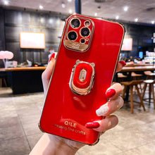 Load image into Gallery viewer, Luxury Electroplating Stand Ring Holder Phone Case With Finger Ring for iPhone 12 Pro MAX 11 Pro XS XR X SE 6 6s 7 8 Plus 12Mini pphonecover
