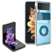 Load image into Gallery viewer, Fashion Lens Slide Protective Cover With Ring Holder For Samsung Galaxy Z Flip 3 5G pphonecover
